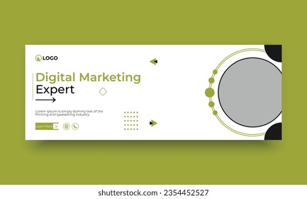 Digital marketing and business facebook cover vector template