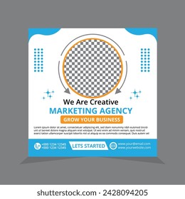 digital marketing business flyer and corporate social media post vector template design