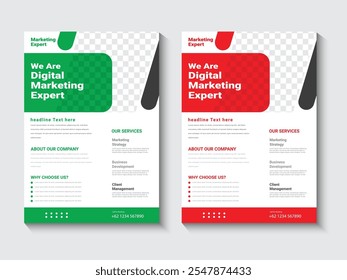Design de modelo de folheto de negócios de marketing digital