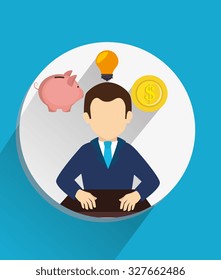 Digital marketing and business icons, vector illustration graphic
