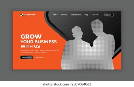 Digital marketing business landing page UI design or Digital marketing agency website homepage, Hero section design, hero banner, website banner design