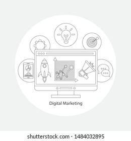 digital marketing business on line concept