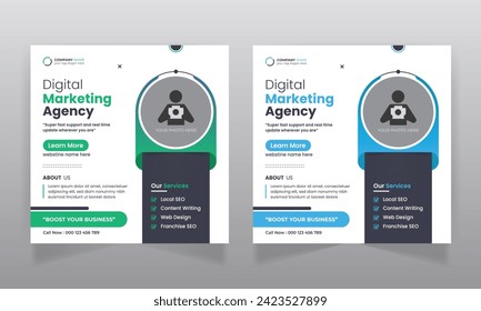 Digital marketing business promotion corporate social media post and web banner template