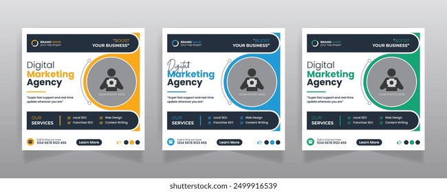 Digital marketing business promotion corporate social media post and web banner template