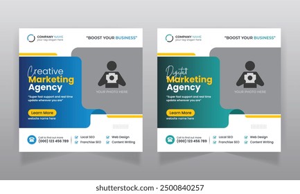 Digital marketing business promotion corporate social media post and web banner template