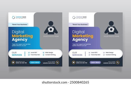 Digital marketing business promotion corporate social media post and web banner template
