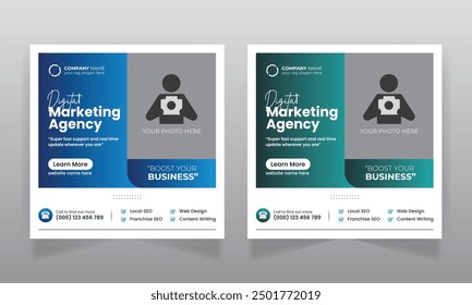 Digital marketing business promotion corporate social media post and web banner template