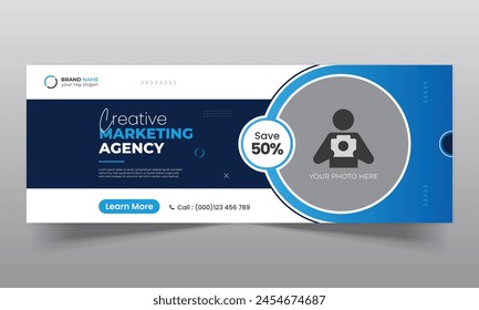 Digital marketing business promotion social media facebook cover template