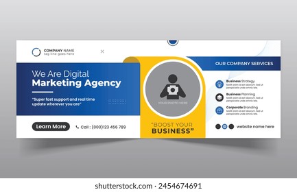 Digital marketing business promotion social media facebook cover template