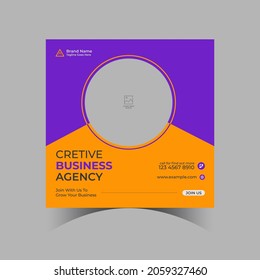 Digital Marketing Business Social Media Banner, Square Flyer Template, Editable web Banner Post Template, Usable for social media and website
