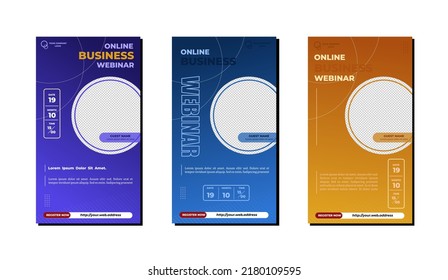 Digital marketing business webinar social media post. vector illustration and text