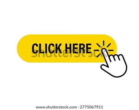 Digital marketing call to action button icon collection in flat style, pointer interaction, web link, cursor, and navigation.