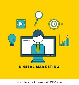 digital marketing cartoon