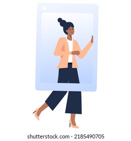 Digital Marketing Character Vector Illustration Featuring a Young Professional Managing SEO, Social Media, and Online Ads in a Creative Work Environment