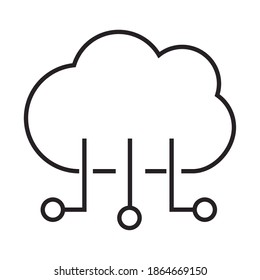 digital marketing cloud computing vector illustration line icon