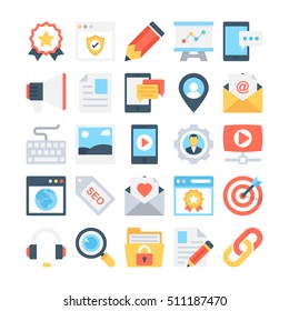 Digital Marketing Colored Vector Icons 1