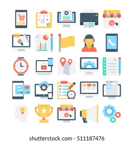 Digital Marketing Colored Vector Icons 6