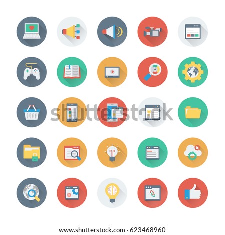 Digital Marketing Colored Vector Icons 2