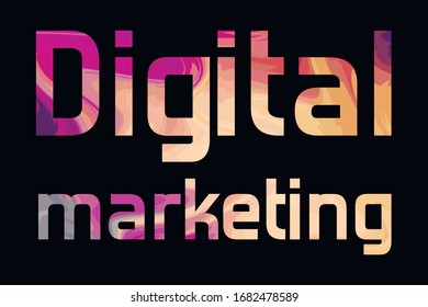 Digital Marketing Colorful isolated vector saying