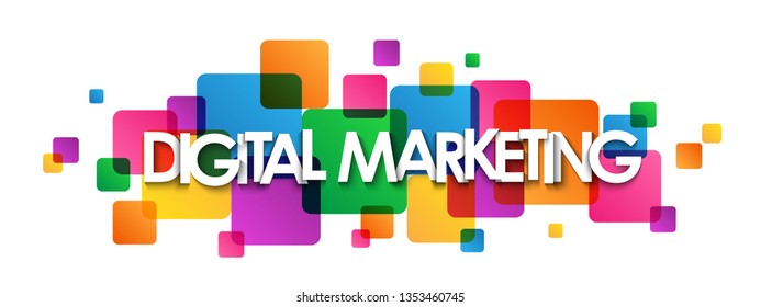 DIGITAL MARKETING colorful typography banner