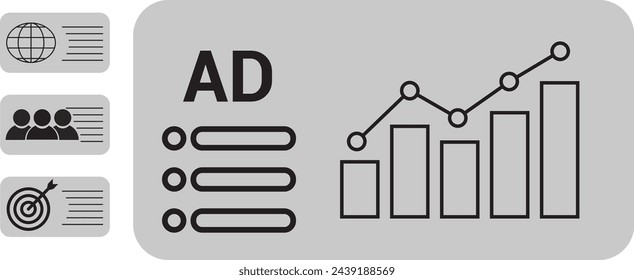 Digital marketing commerce online sale concept, use advertising on website. planning advertising marketing strategies to target social media native, ad, advertisers, sales