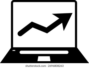 Digital marketing computer growth screen vecyor icon