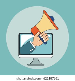 digital marketing computer megaphone image