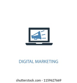 Digital marketing concept 2 colored icon. Simple blue element illustration. Digital marketing concept symbol design from Digital marketing set. Can be used for web and mobile UI/UX