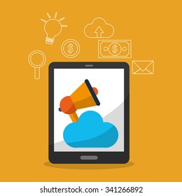 Digital marketing concept about shopping icons design, vector illustration 10 eps graphic.