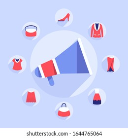 digital marketing concept with ecommerce icon and banner template with circle style