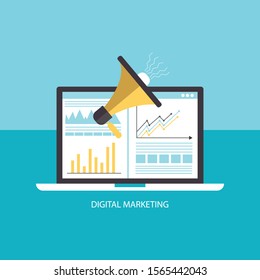 Digital marketing concept flat design