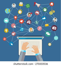 Digital Marketing concept. Flat design, vector illustration