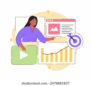 Digital marketing concept. Flat vector illustration.