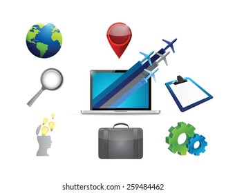 digital marketing concept icon set illustration design over white