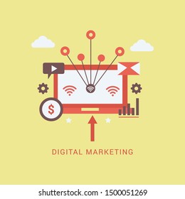 Digital marketing concept - Illustration