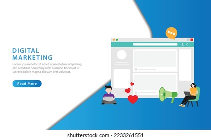 Digital marketing concept. Internet marketing idea. Vector illustration