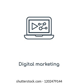 Digital marketing concept line icon. Linear Digital marketing concept outline symbol design. This simple element illustration can be used for web and mobile UI/UX.