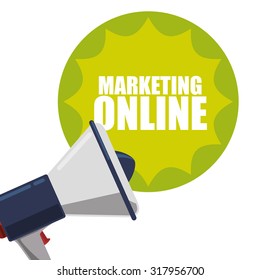 Digital marketing concept with online icons design, vector illustration 10 eps graphic.