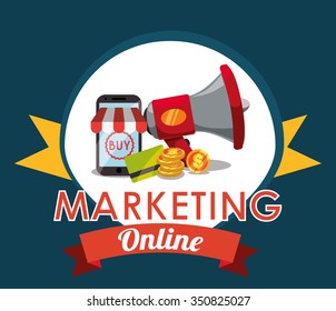 Digital marketing concept  with online icons design, vector illustration 10 eps graphic.
