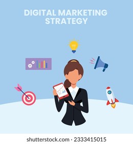 Digital marketing concept with people putting content images marketing to the web dashboard screen. Search Engine Optimization, Promotion, Working process, and Teamwork.	