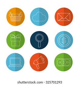 Digital marketing concept with shopping icons design, vector illustration 10 eps graphic.