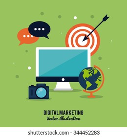 Digital Marketing concept with technology design, vector illustration 10 eps graphic.