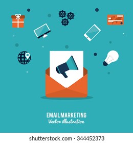 Digital Marketing concept with technology design, vector illustration 10 eps graphic.