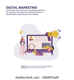 Digital marketing concept vector illustration flat design for presentation, social media promotion, banner, and more