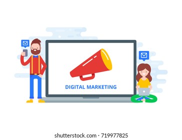Digital marketing concept vector illustration