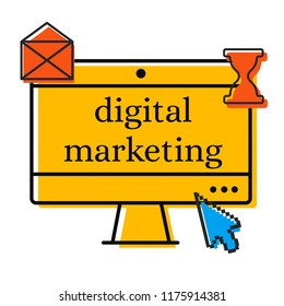 Digital marketing concept. Web marketing campaign. Social media icon