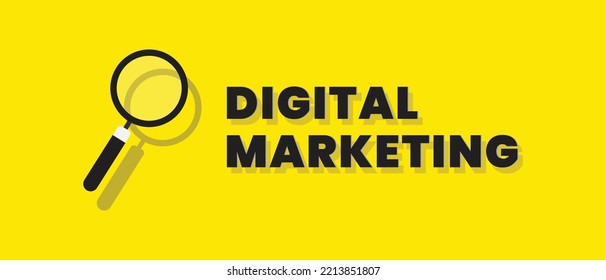 Digital Marketing conceptual promotional banner and background vector. 