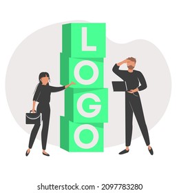 Digital marketing copywriting abstract concept vector illustration. Content creation, ad writing, logo design, blog post, social media, company website, viral content, client abstract metaphor.