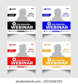 Digital marketing and corporate business live webinar banner or social media post template design. 