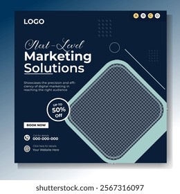 Digital marketing and corporate business service social media post banner template design